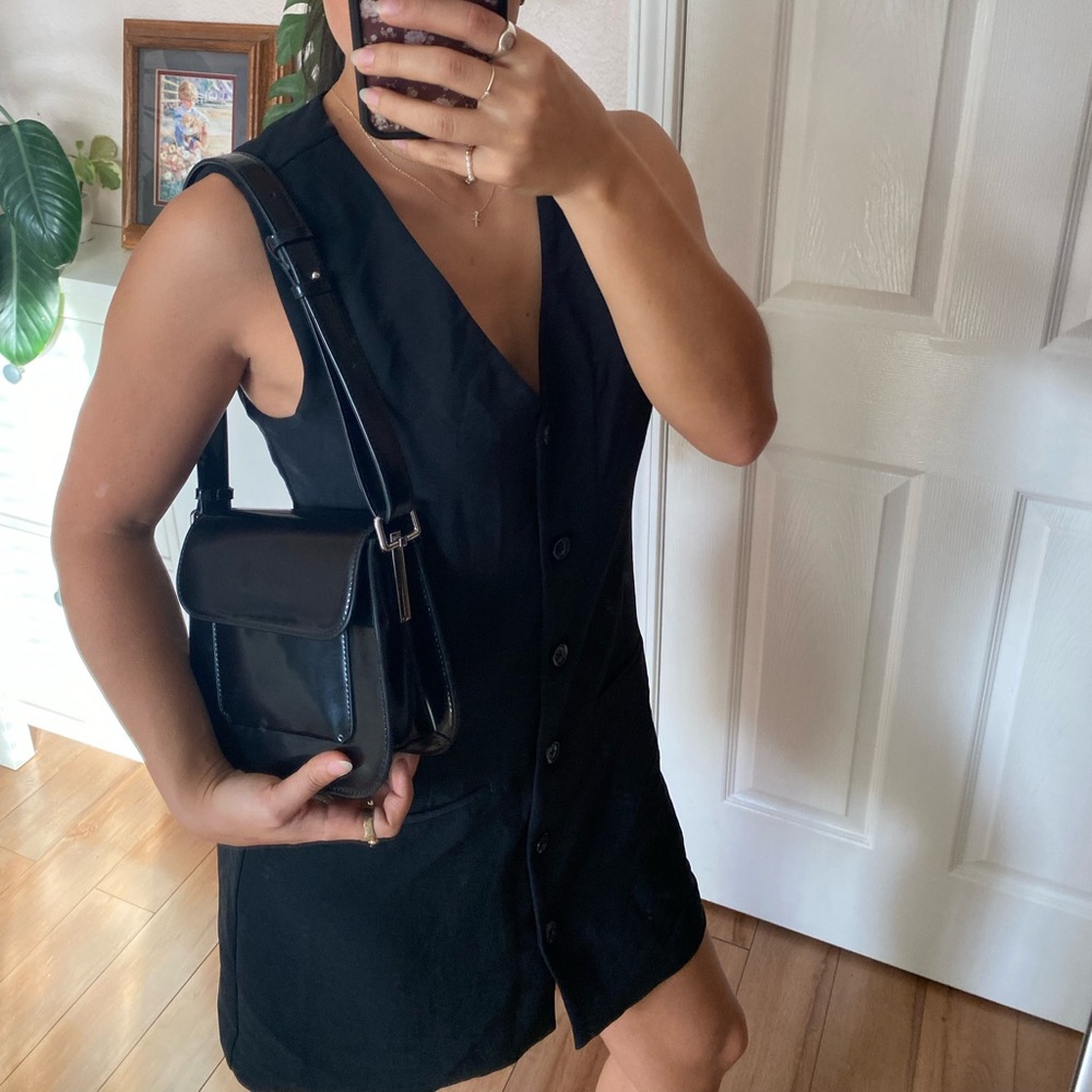 Zara black patent purse